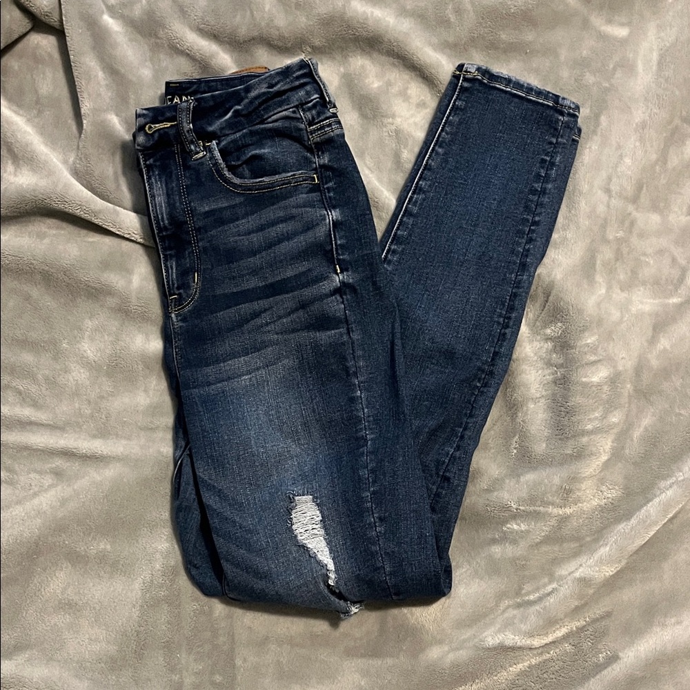 American Eagle Dark Blue Women's Skinny Jeans 4